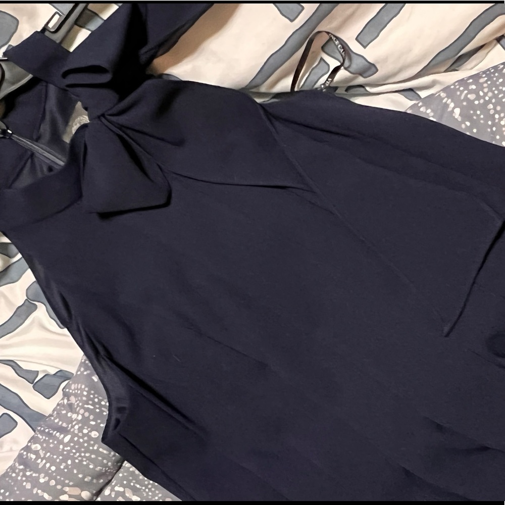 Vince Camuto Navy Halter Neck With Bow Size 10 Dress